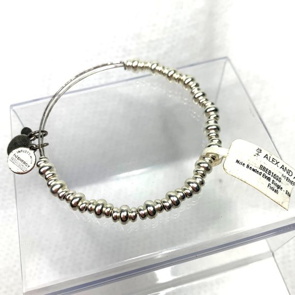 Alex and Ani Jewelry - 💎3/$20 Alex and Ani Beaded Silver Charm Bracelet - Expands 2"- 3.5", NWT